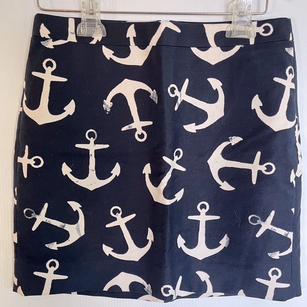 J.CREW blue anchor skirt